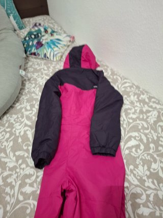 Mono de esquí infantil rosa y negro