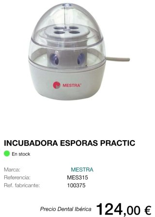 Incubadora Mestra para esporas