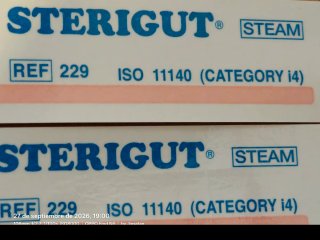 Lote +90 Tiras Doble Esterilización Sterigut Steam