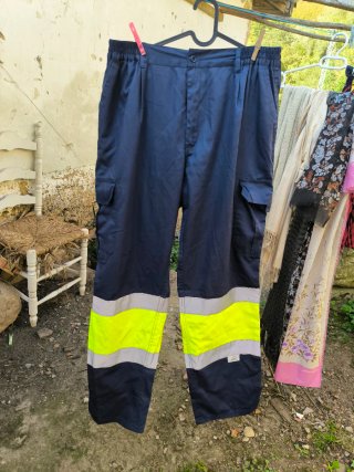 Pantalones de trabajo azul con reflectantes