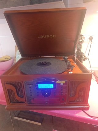 Lauson Tocadiscos Retro con Radio lauson