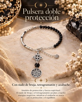 Pulsera de Protección con Azabache y Amuletos