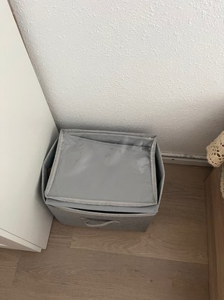 Zapatero Organizador de Tela Gris. Tambien cesta