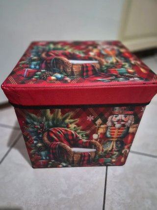 Pouf Contenitore Natale 30x30x30
