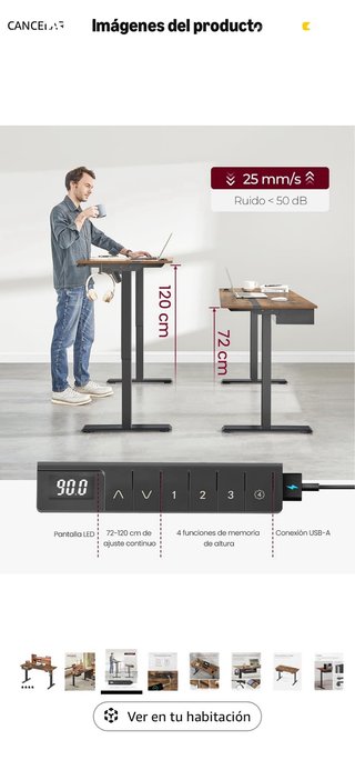 2 Escritorios elevables eléctricos 140x60