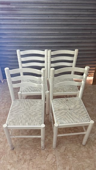 Pack 4 Sillas Comedor Madera Rattan