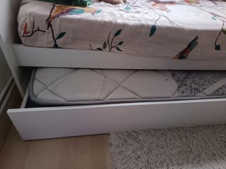 Cama nido blanca de madera de 90