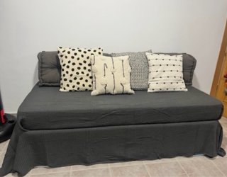 2 respaldos de sofá Sklum algodón gris