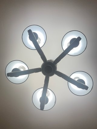 Lámpara de techo madera y tela