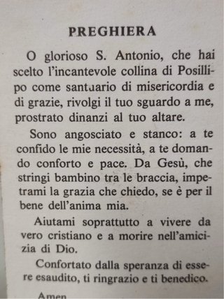 Santino Sant'Antonio di Padova Prega Per Noi