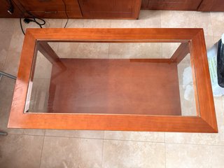 Mesa centro madera y cristal