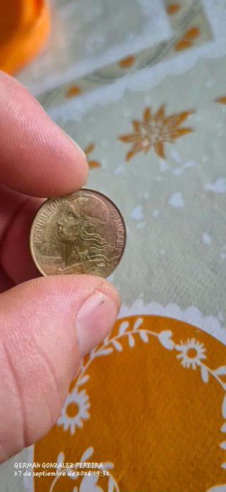 Moneda 20 céntimos Francia bicolor