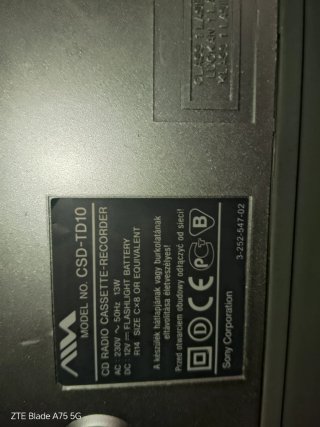 Radio CD Aiwa CSD-TD10 Plata/Gris.
