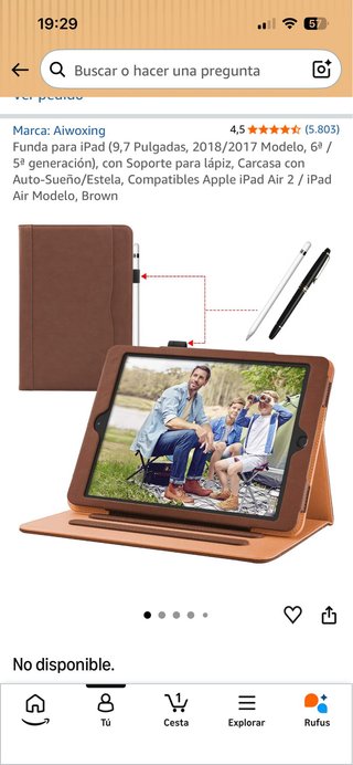 Funda iPad 9.7 Aiwoxing Marrón