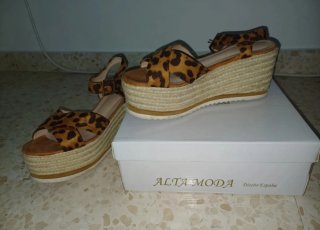 Sandalias Plataforma Estampado Animal