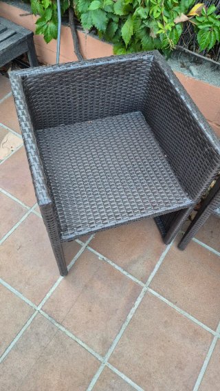 Conjunto de 3 Sillones de Ratán