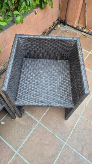 Conjunto de 3 Sillones de Ratán