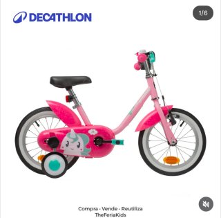 Bicicleta Infantil B'Twin Rosa