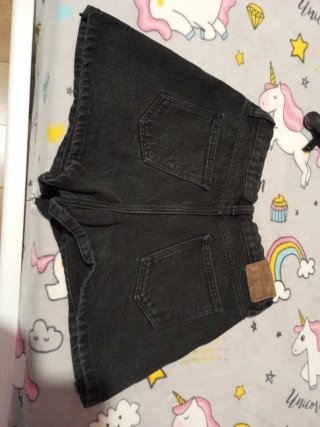 Falda pantalón vaquera negra Kiabi