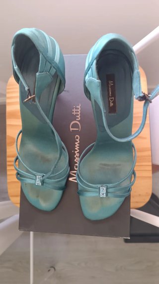 Sandalias fiesta joya azul petróleo