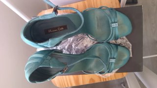 Sandalias fiesta joya azul petróleo