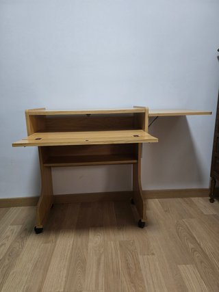 Escritorio extensible madera cajón y ruedas