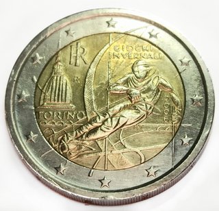 Moneda 2 euros Italia 2006 conmemora Turin