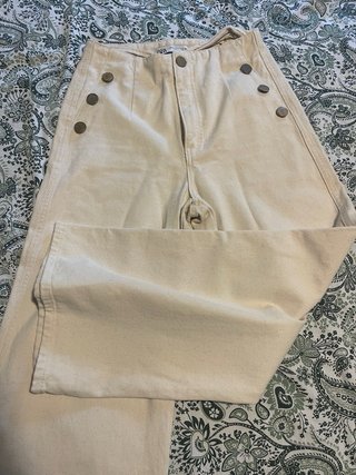 Pantalón Zara vestir crema Talla 34