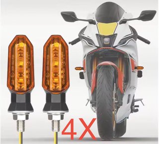 4x Intermitentes LED Homologados Moto color ambar