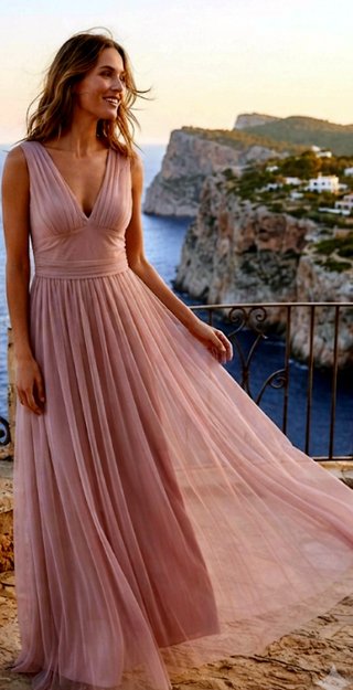 Abito lungo rosa