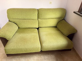 Sofás nuevos extensibles tela verde/marrón