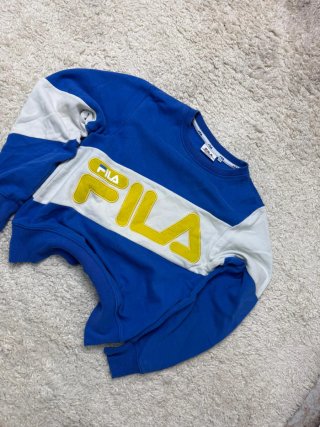 Talla XS Sudadera Fila Vintage Azul y Blanca