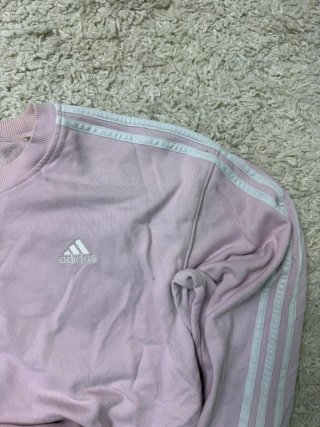 Talla M Sudadera Adidas Rosa Y triple linea blanca