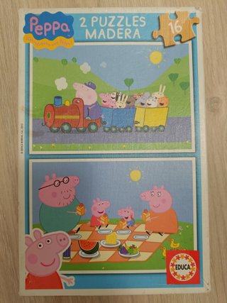 2 Puzzles de Madera Peppa Pig