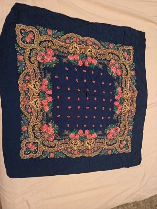 Pañuelo Fallero Portugués Azul y Rosa