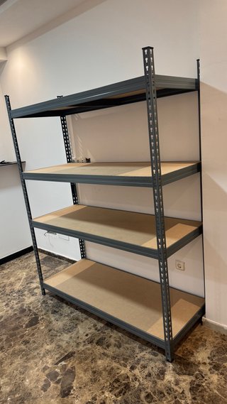 Estantería metálica 4 baldas madera