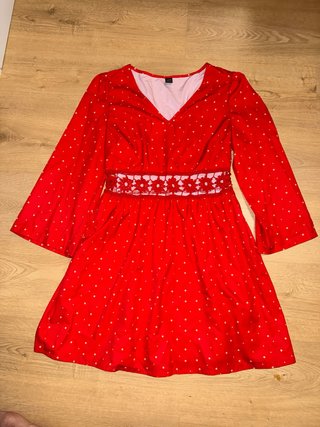 Vestido Rojo Manga Larga