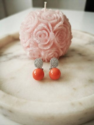 Pendientes Coral Perlas Plata