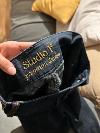 Pantalón Jean Vintage Tiro Bajo Azul oscuro