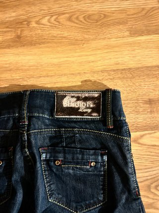 Pantalón Jean Vintage Tiro Bajo Azul oscuro