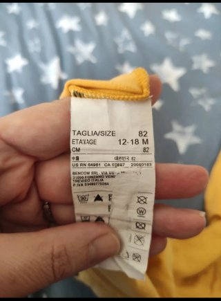 Camiseta Benetton Amarilla 12-18 Meses
