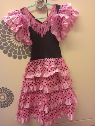 Vestido de sevillana para niña talla 7-10 años