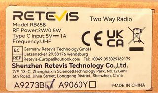 Retevis RB658 Walkie Talkie Profesional