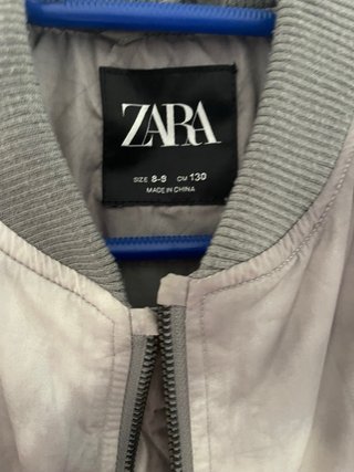 Chaqueta Bomber Zara Gris Niño