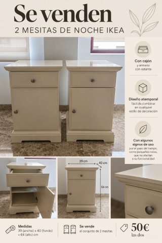 2 Mesitas de Noche IKEA