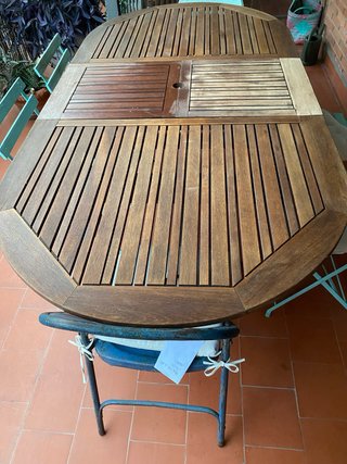 Conjunto de mesa  de Jardín Extensible de Madera