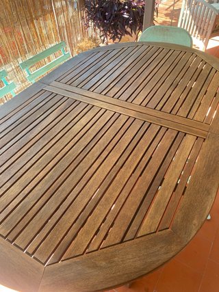 Set da giardino in legno di teck con tavolo