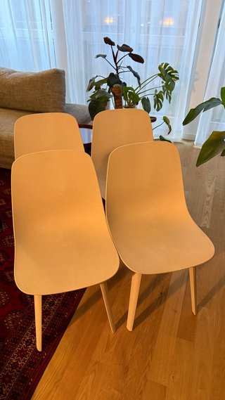 4 Sedie IKEA ODGER Bianco/Beige