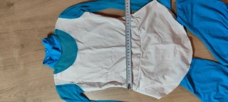 Maillot patinaje artístico azul y blanco