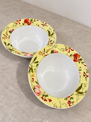 Set de 2 Platos Hondos Cerámica Floral